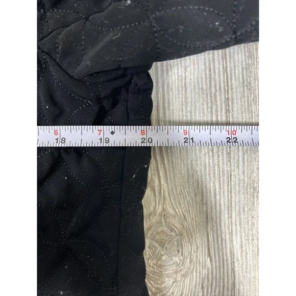 R.Q.T. Black Lined Quilted Embroidered Lightweight Button Up Jacket Womens SZ L - Picture 4 of 8